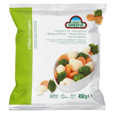 Dārzeņu maisījums Farmer-mix, IQF, 15*450g, Greens