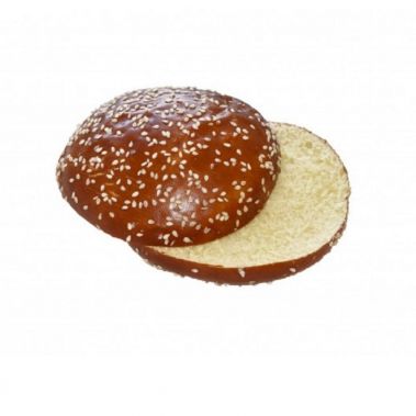 Maizīte Hamburgeru Brioche Pretzel ar sezamu, griezta, RTE, 60*80g, Edna