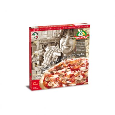 Pizza Ham&Mushrooms, 26/27cm, frozen, 6*370g, Italpizza