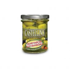 Olīvas zaļās pildītās ar mandelēm, Halkidiki, eļļā, 101/110, 6*180g, Castellino
