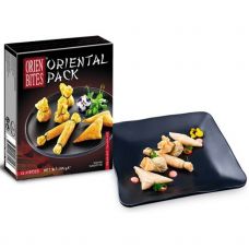 Uzkodas Oriental Pack ar vistu, garnelēm un dārzeņiem, sald., 15gab, 12*180g, OrienBites