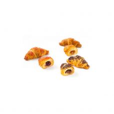 Kruasāns sviesta mix ar pildījumiem (aprikožu, aveņu, lazdu riekstu), mini, RTB, 90*40g, sald.,Vandemoortele
